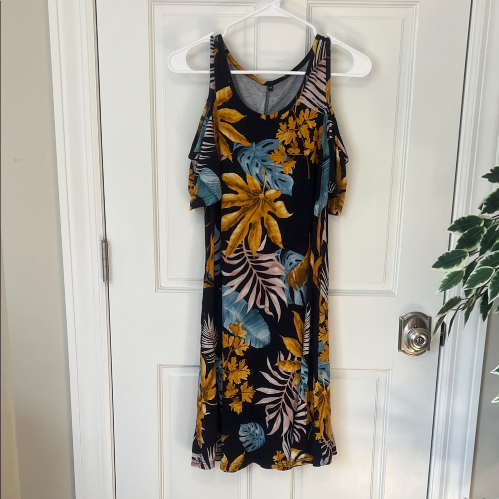 Vibrant Cold Shoulder Dress